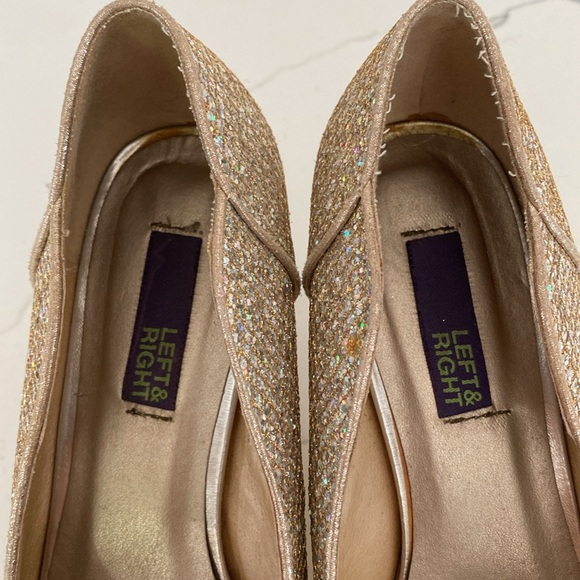 Left & Right Peep Toe Sparkly Heels - Picture 4 of 13